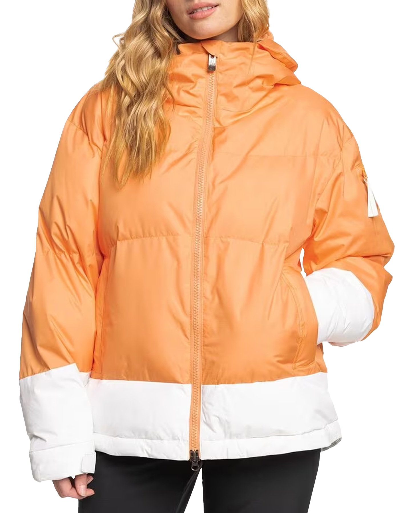 Roxy Women's Chloe Kim Puffy Technical Snow Jacket - Mock Orange Snow Jackets - Trojan Wake Ski Snow