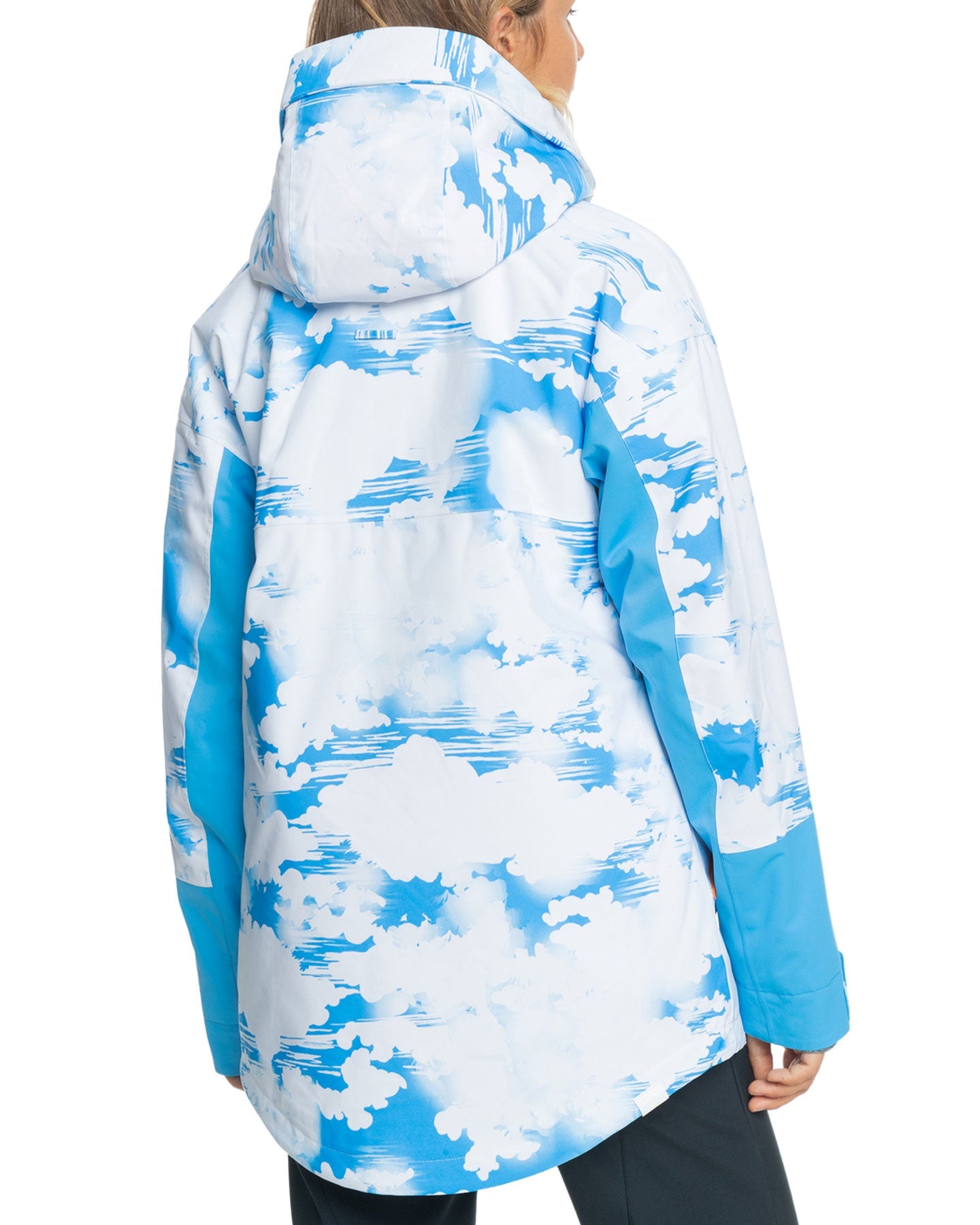 Roxy Women's Chloe Kim Technical Snow Jacket - Azure Blue Clouds Snow Jackets - Trojan Wake Ski Snow