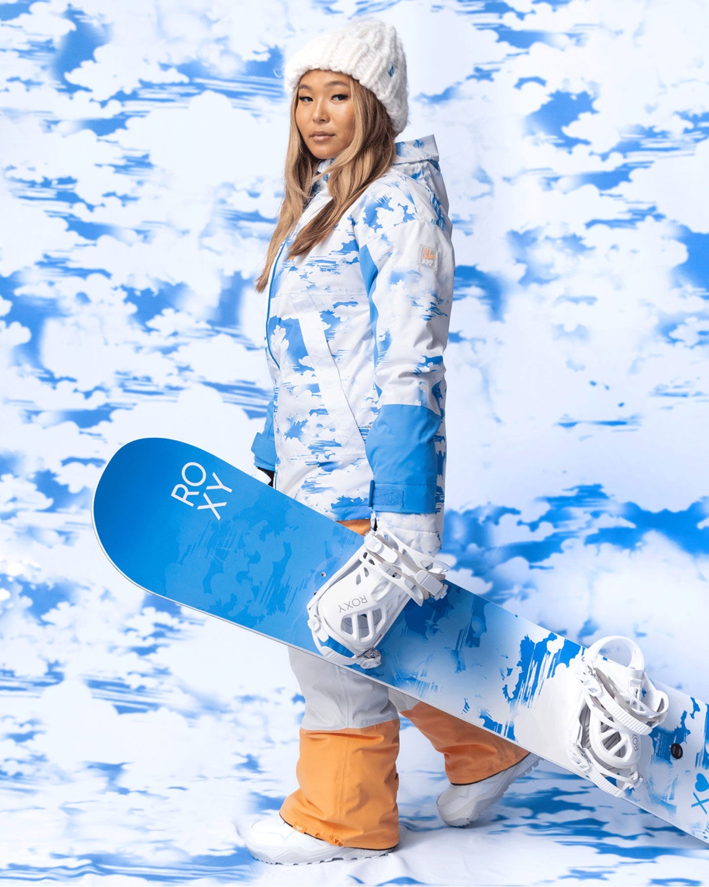 Roxy Women's Chloe Kim Technical Snow Jacket - Azure Blue Clouds Snow Jackets - Trojan Wake Ski Snow