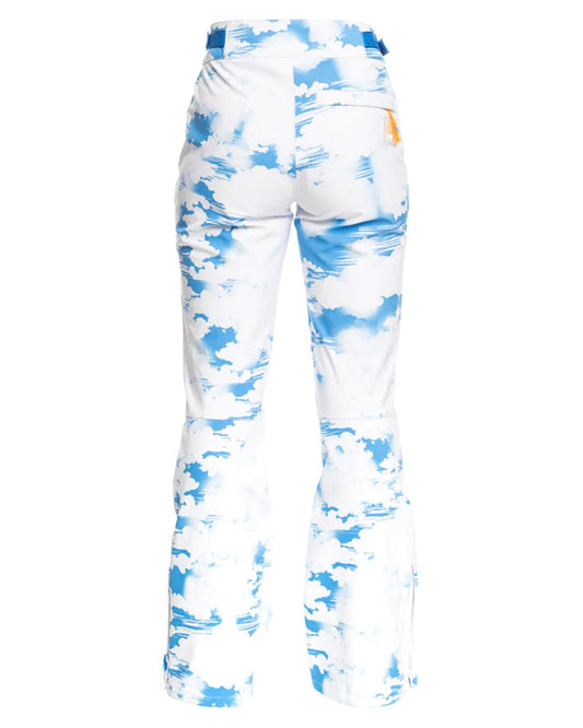 Roxy Women's Chloe Kim Technical Snow Pants - Azure Blue Clouds Snow Pants - Trojan Wake Ski Snow