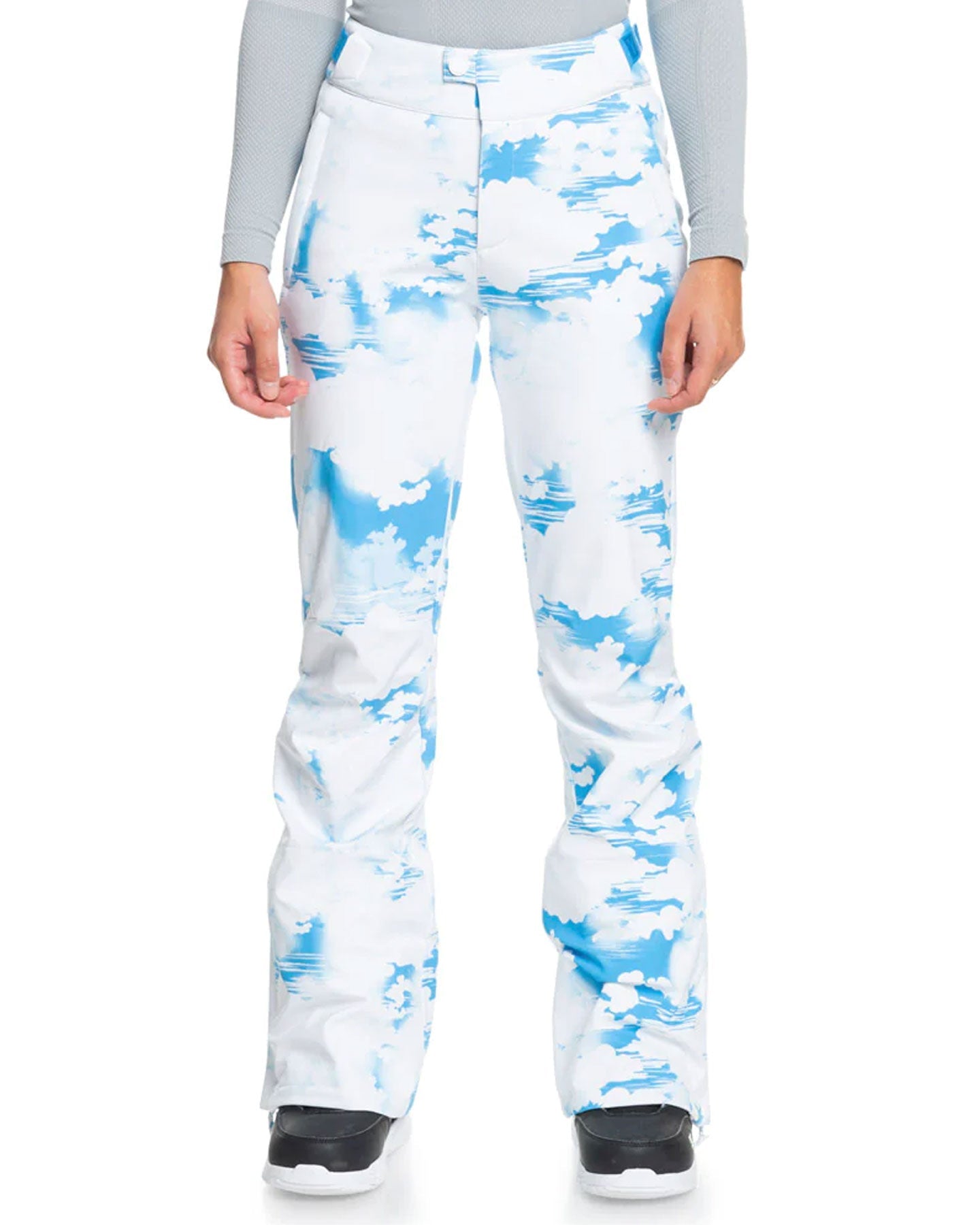 Roxy Women's Chloe Kim Technical Snow Pants - Azure Blue Clouds Snow Pants - Trojan Wake Ski Snow