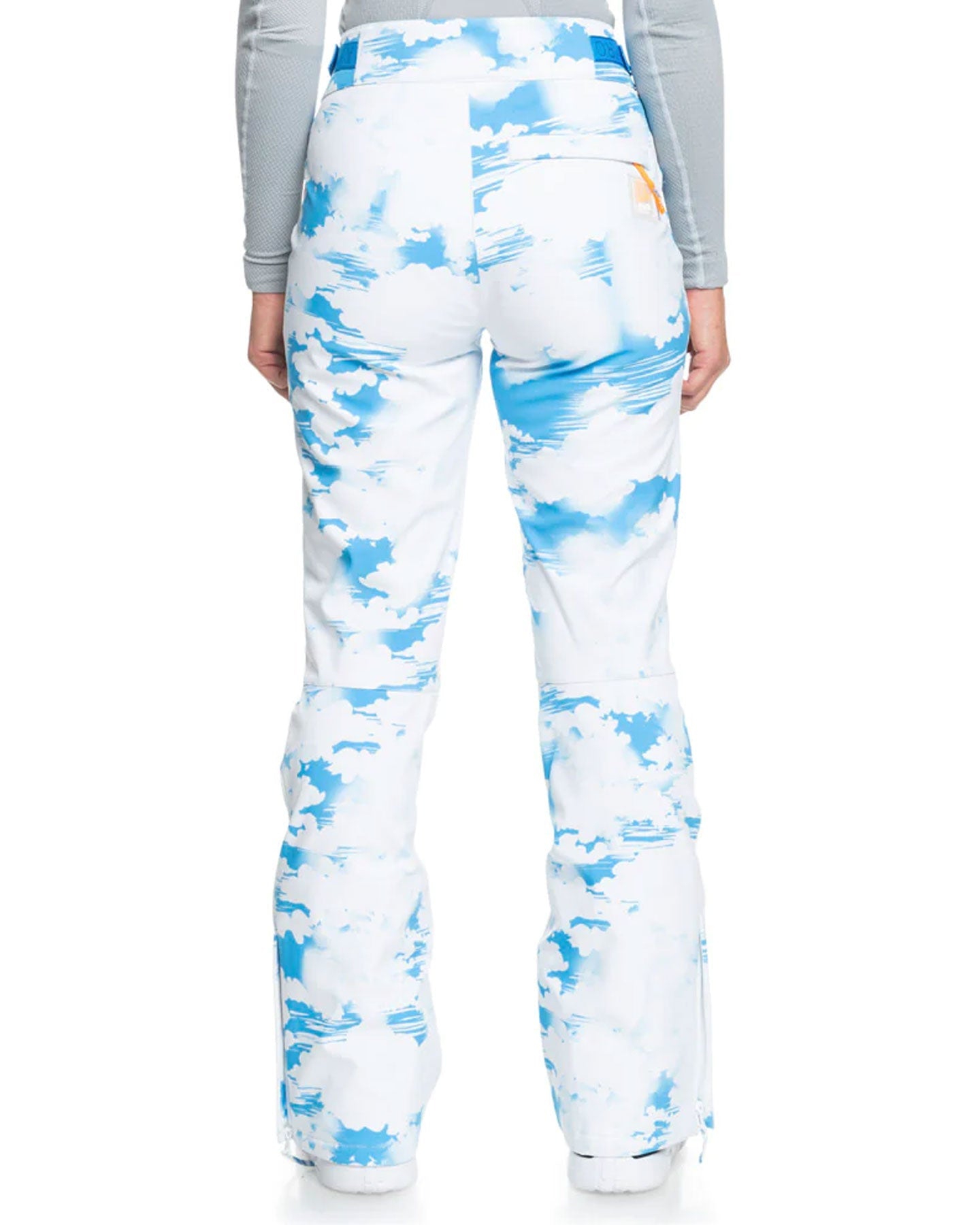 Roxy Women's Chloe Kim Technical Snow Pants - Azure Blue Clouds Snow Pants - Trojan Wake Ski Snow