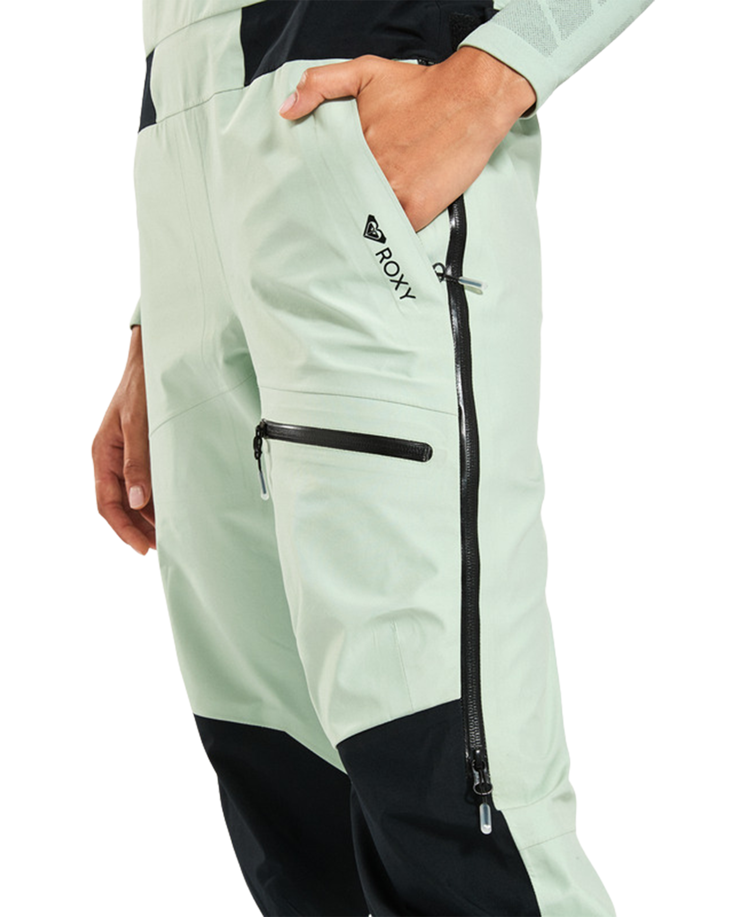 Roxy Women's GORE-TEX® Lunalite 3L Technical Snow Bib Pants - Cameo Green Women's Snow Bibs - Trojan Wake Ski Snow