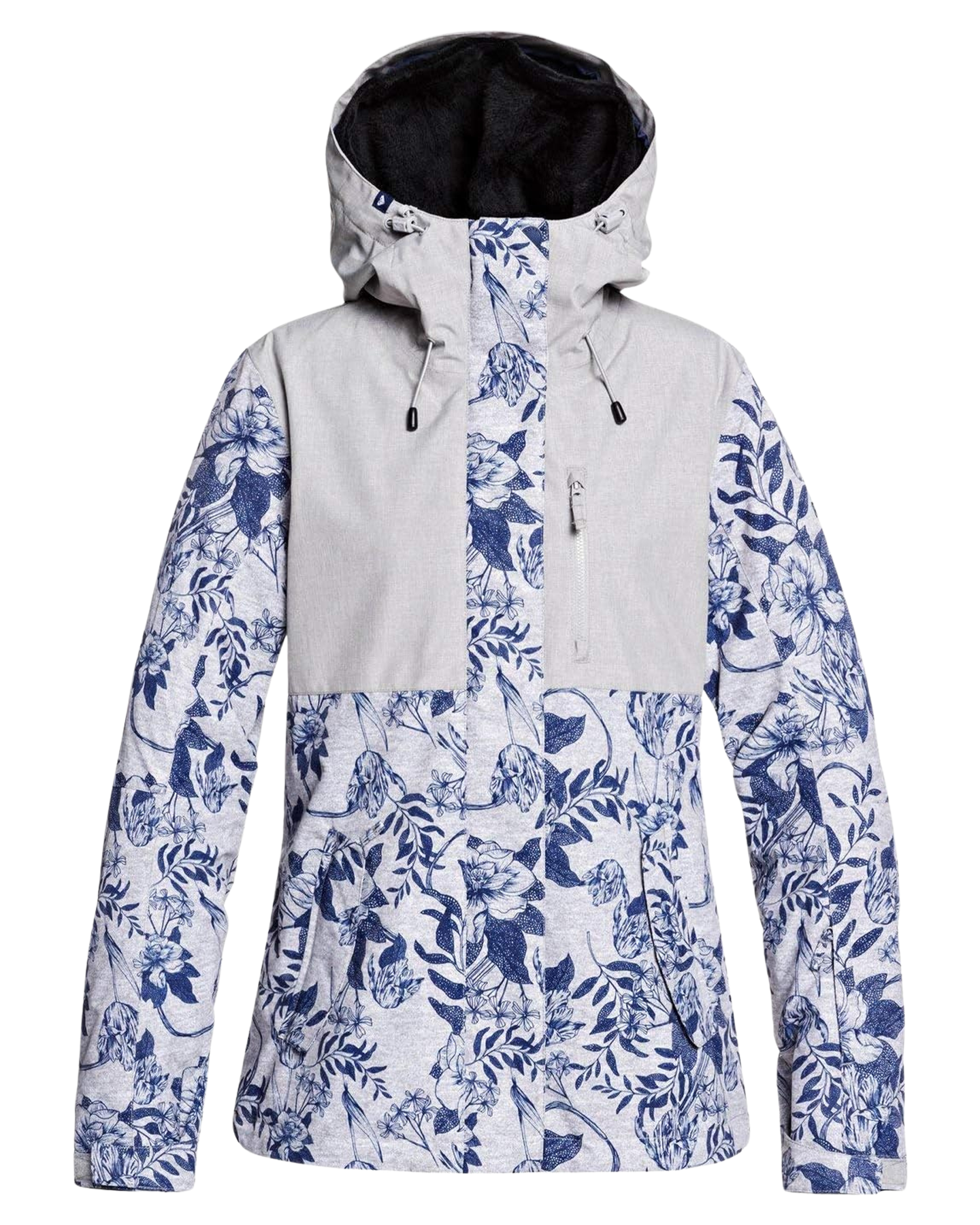 Roxy Women's Jetty 3In1 Snow Jacket - Grey/Botanical Flowers Women's Snow Jackets - Trojan Wake Ski Snow