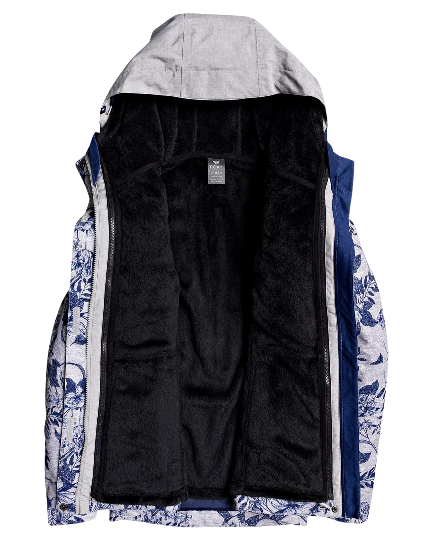 Roxy Women's Jetty 3In1 Snow Jacket - Grey/Botanical Flowers Women's Snow Jackets - Trojan Wake Ski Snow