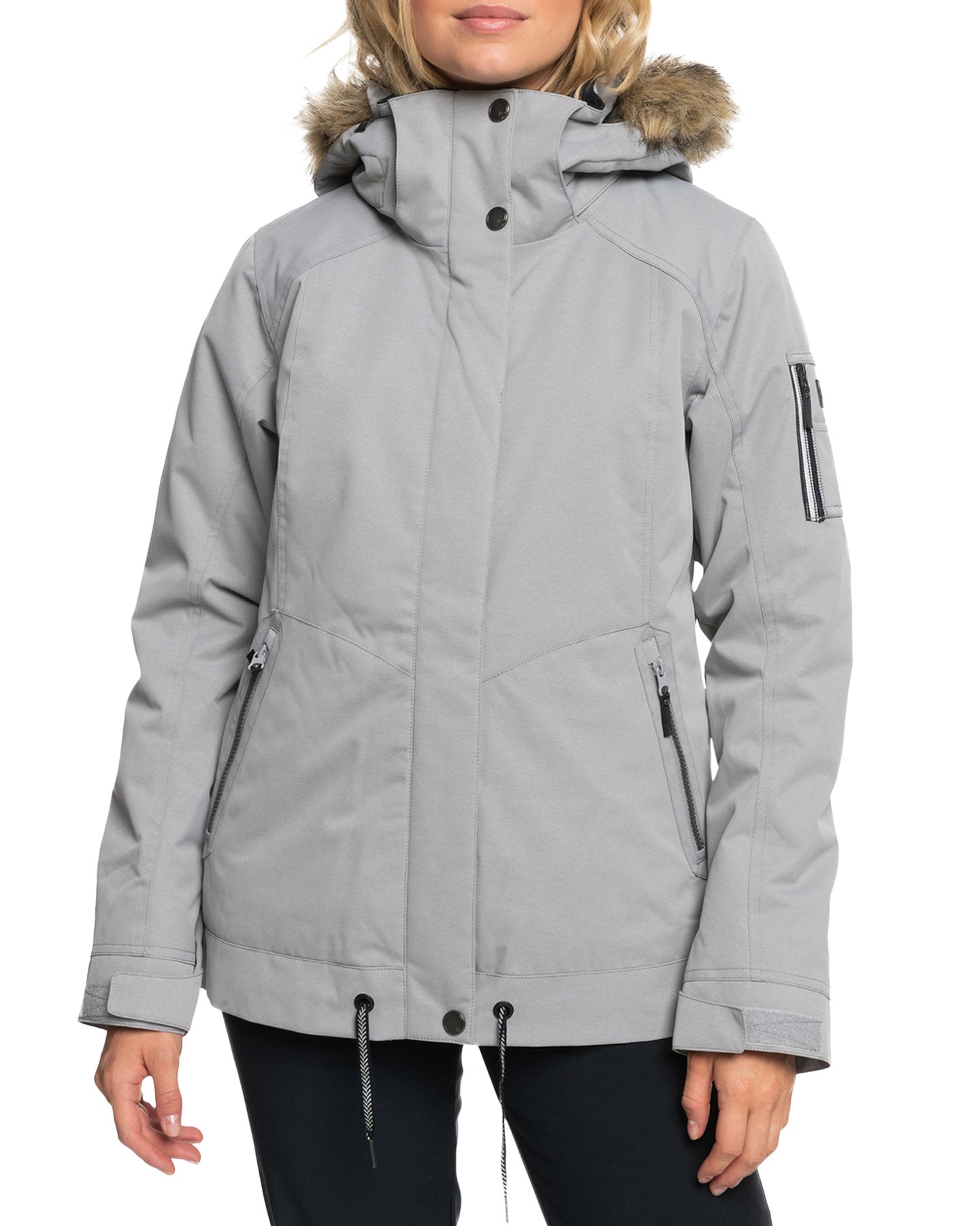 Roxy Women's Meade Technical Snow Jacket - Heather Grey Snow Jackets - Trojan Wake Ski Snow