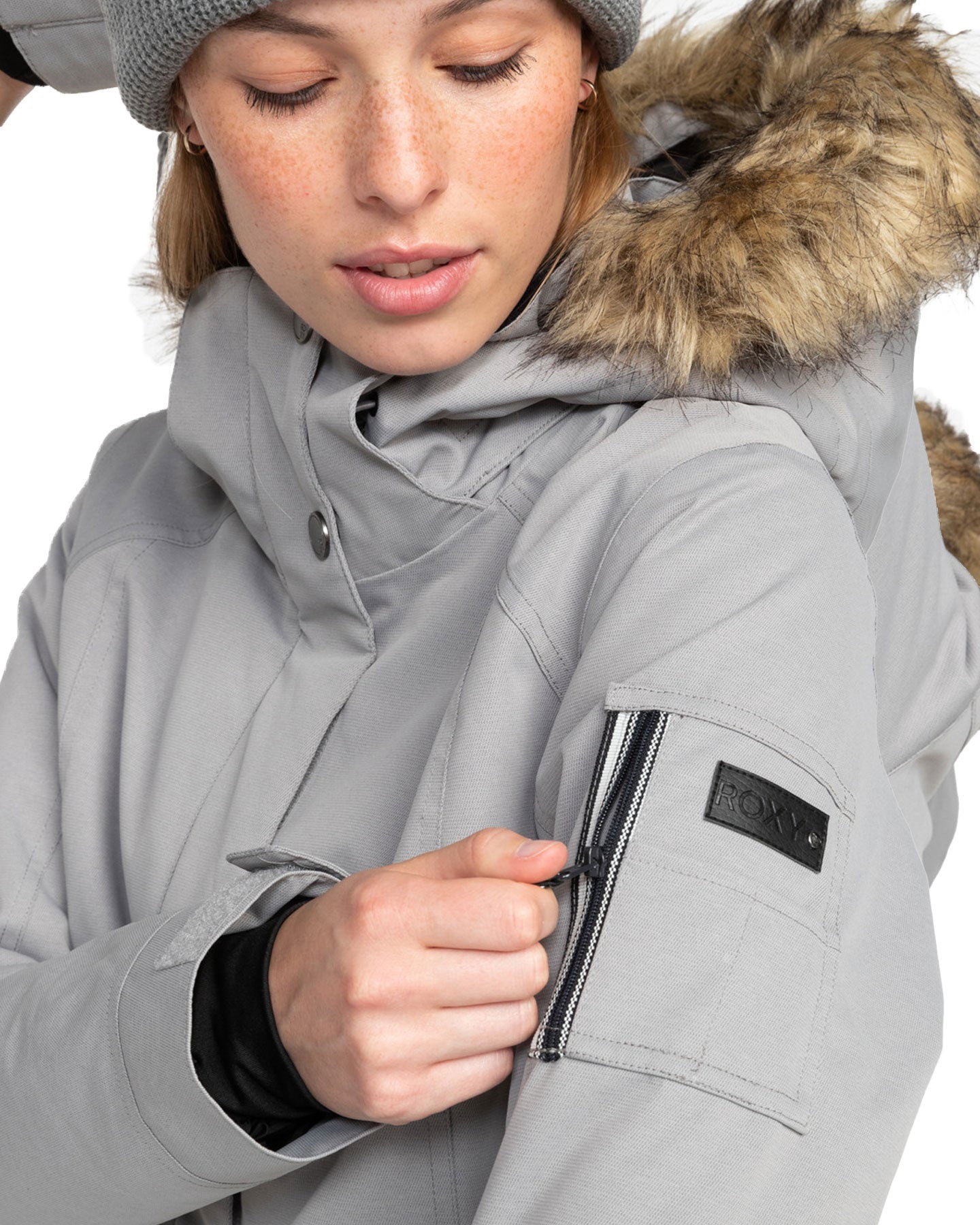 Roxy Women's Meade Technical Snow Jacket - Heather Grey Snow Jackets - Trojan Wake Ski Snow