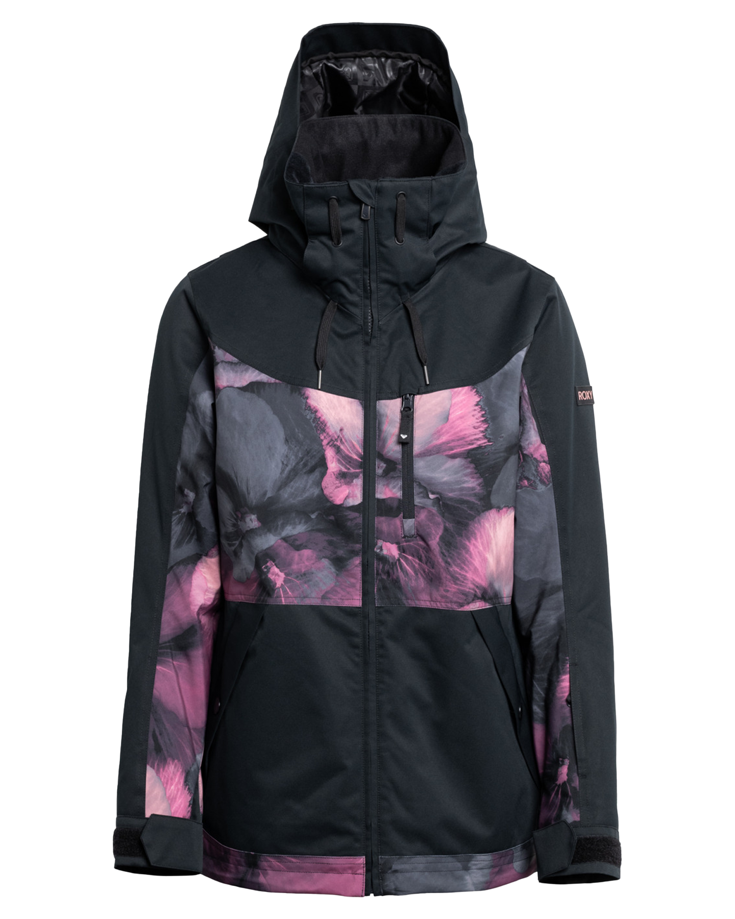 Roxy Women's Presence Parka Technical Snow Jacket - True Black / Pansy Pansy Snow Jackets - Trojan Wake Ski Snow