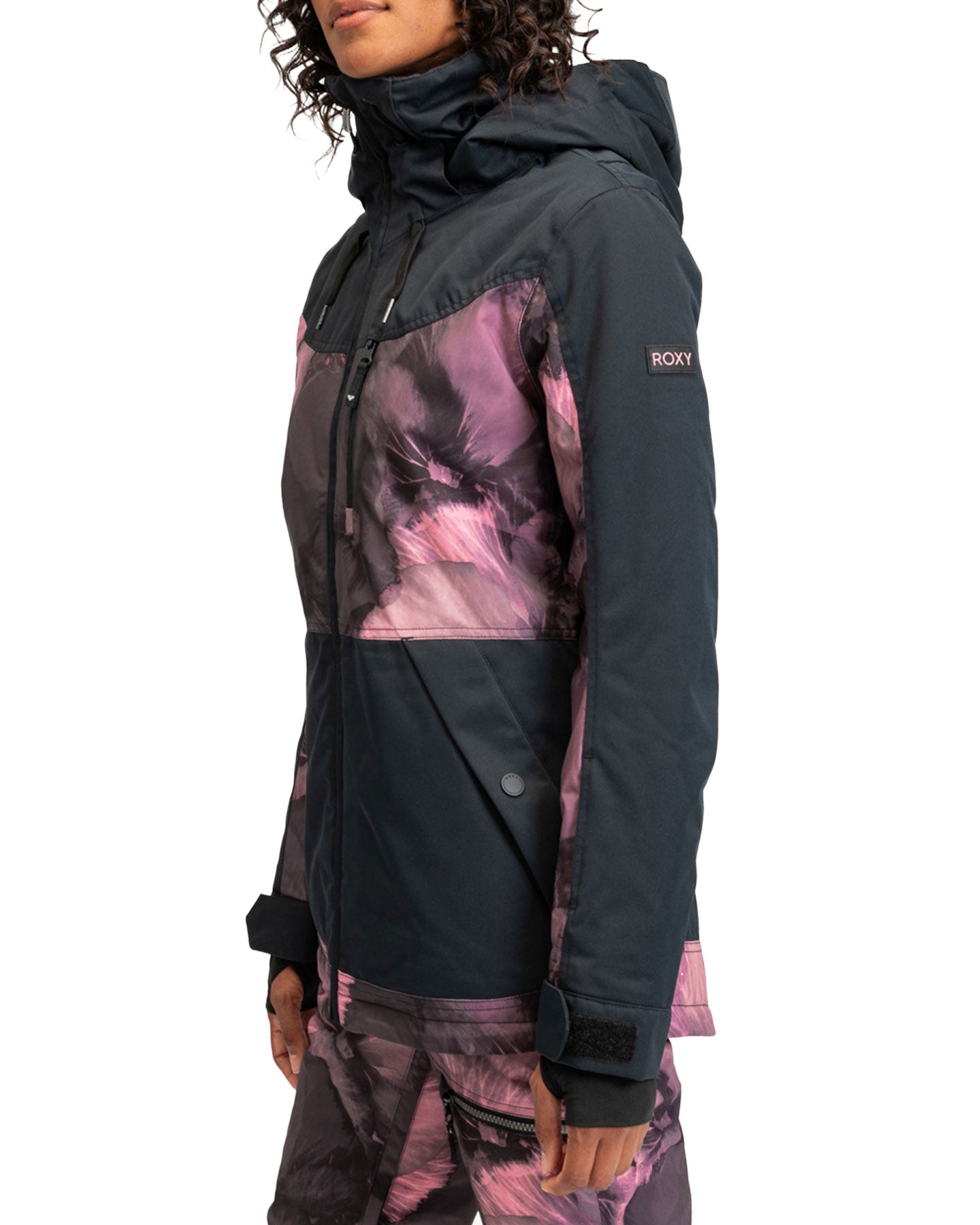 Roxy Women's Presence Parka Technical Snow Jacket - True Black / Pansy Pansy Snow Jackets - Trojan Wake Ski Snow