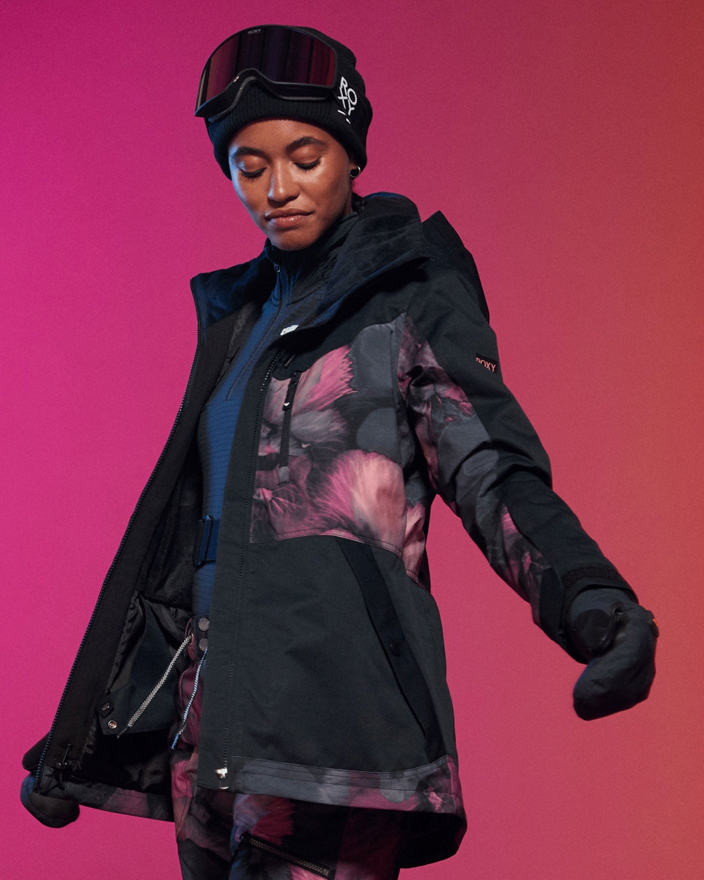 Roxy Women s Presence Parka Technical Snow Jacket True Black Pansy Pansy Shop Coats Jackets at Trojan Wake Ski Snow Snow Skiers Warehouse
