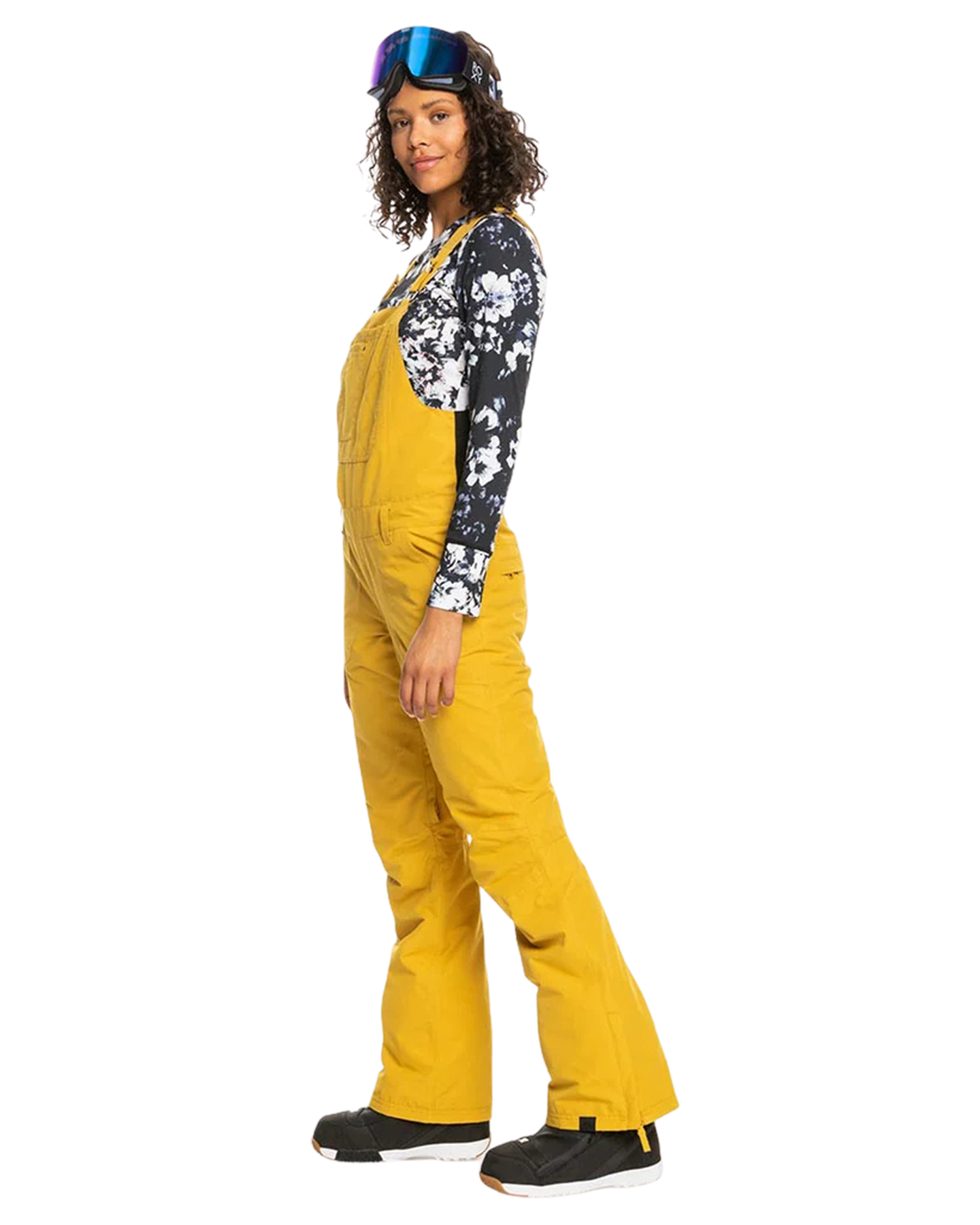 Roxy Women's Rideout Technical Snow Bib Pants - Yellow Women's Snow Bibs - Trojan Wake Ski Snow