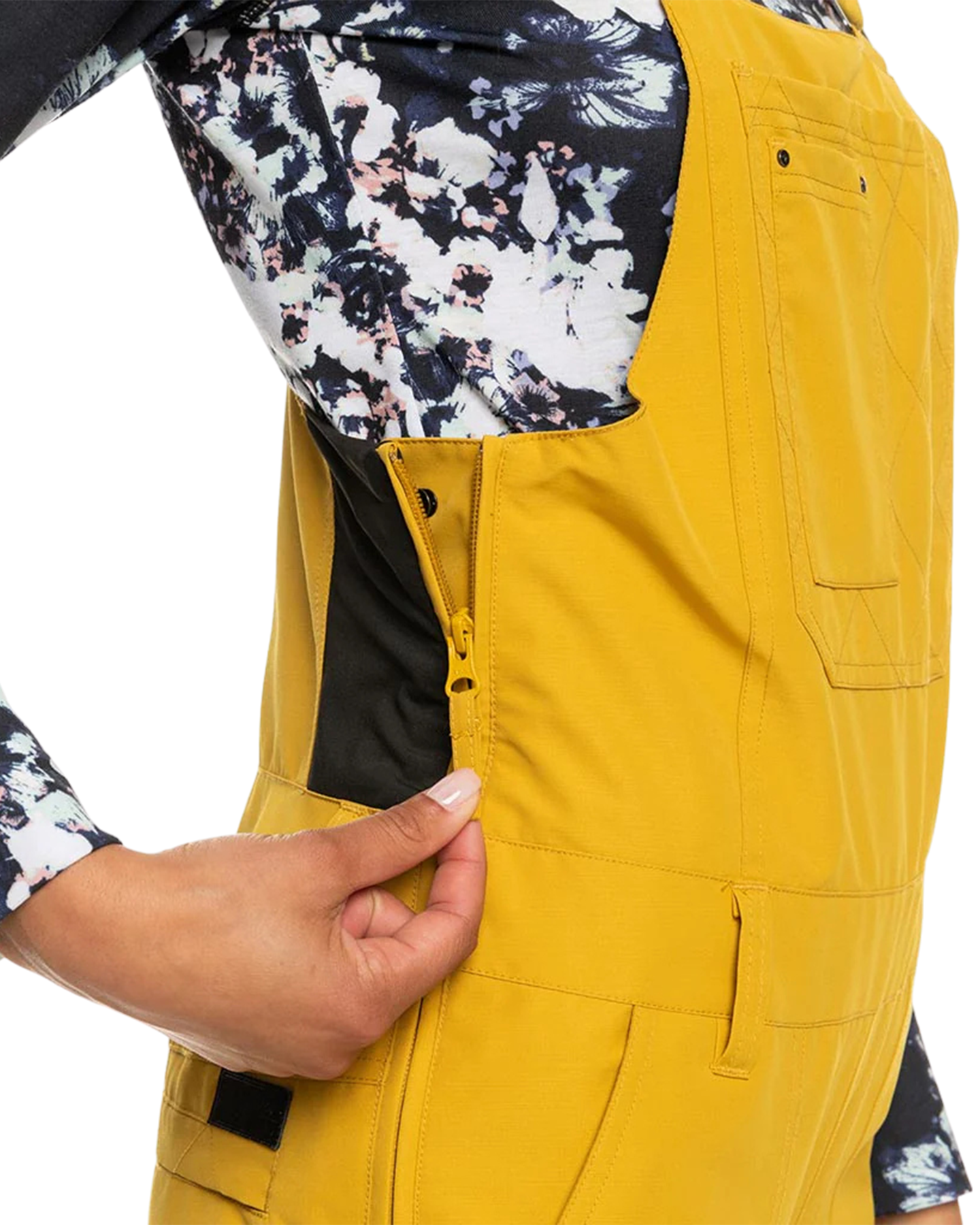 Roxy Women's Rideout Technical Snow Bib Pants - Yellow Women's Snow Bibs - Trojan Wake Ski Snow