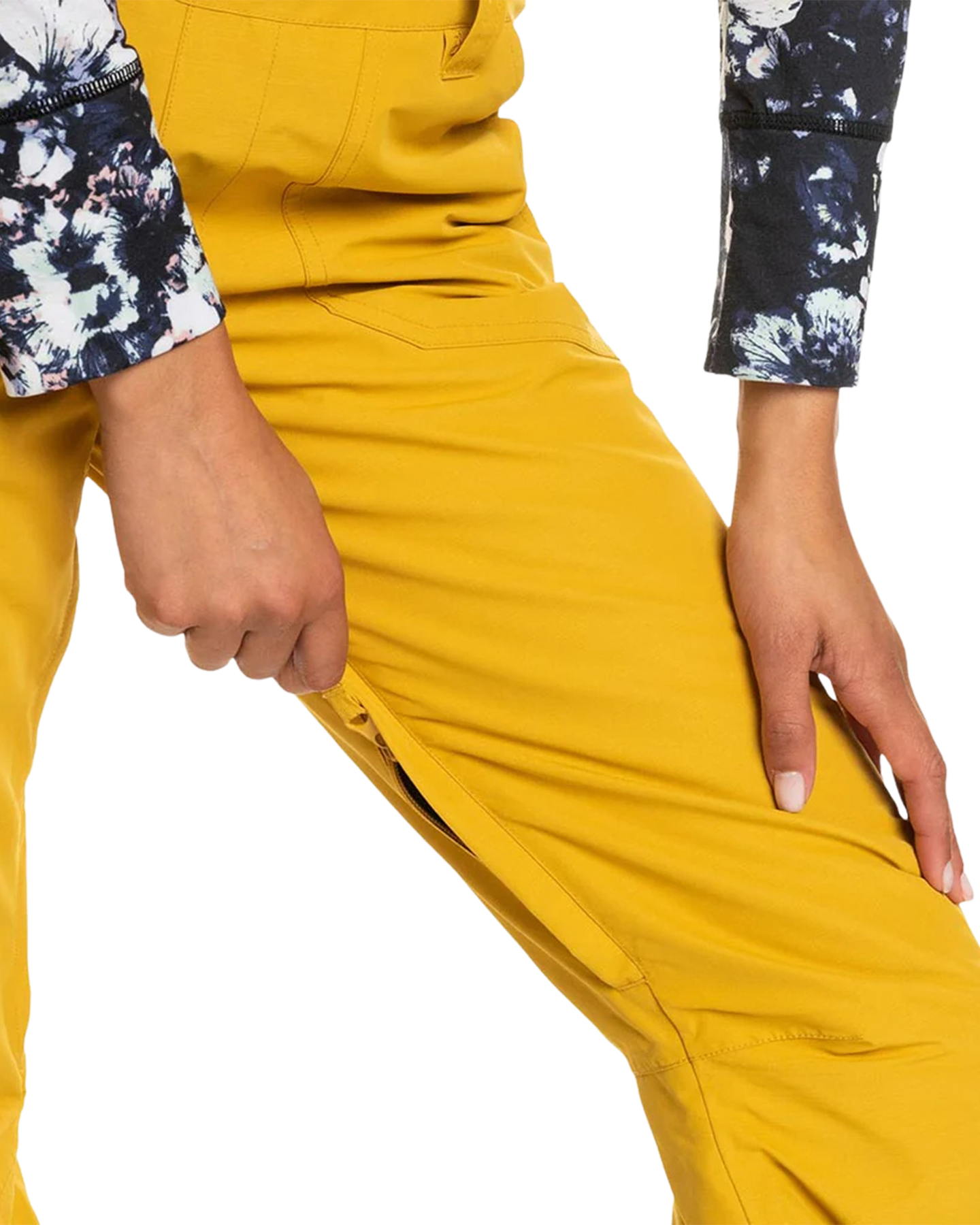 Roxy Women's Rideout Technical Snow Bib Pants - Yellow Women's Snow Bibs - Trojan Wake Ski Snow