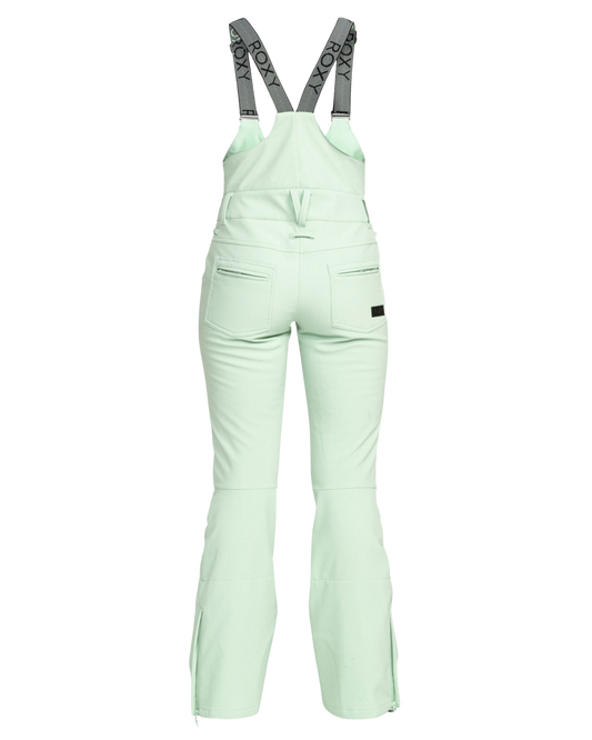 Roxy Women's Summit Technical Snow Bib Pants - Cameo Green Women's Snow Bibs - Trojan Wake Ski Snow