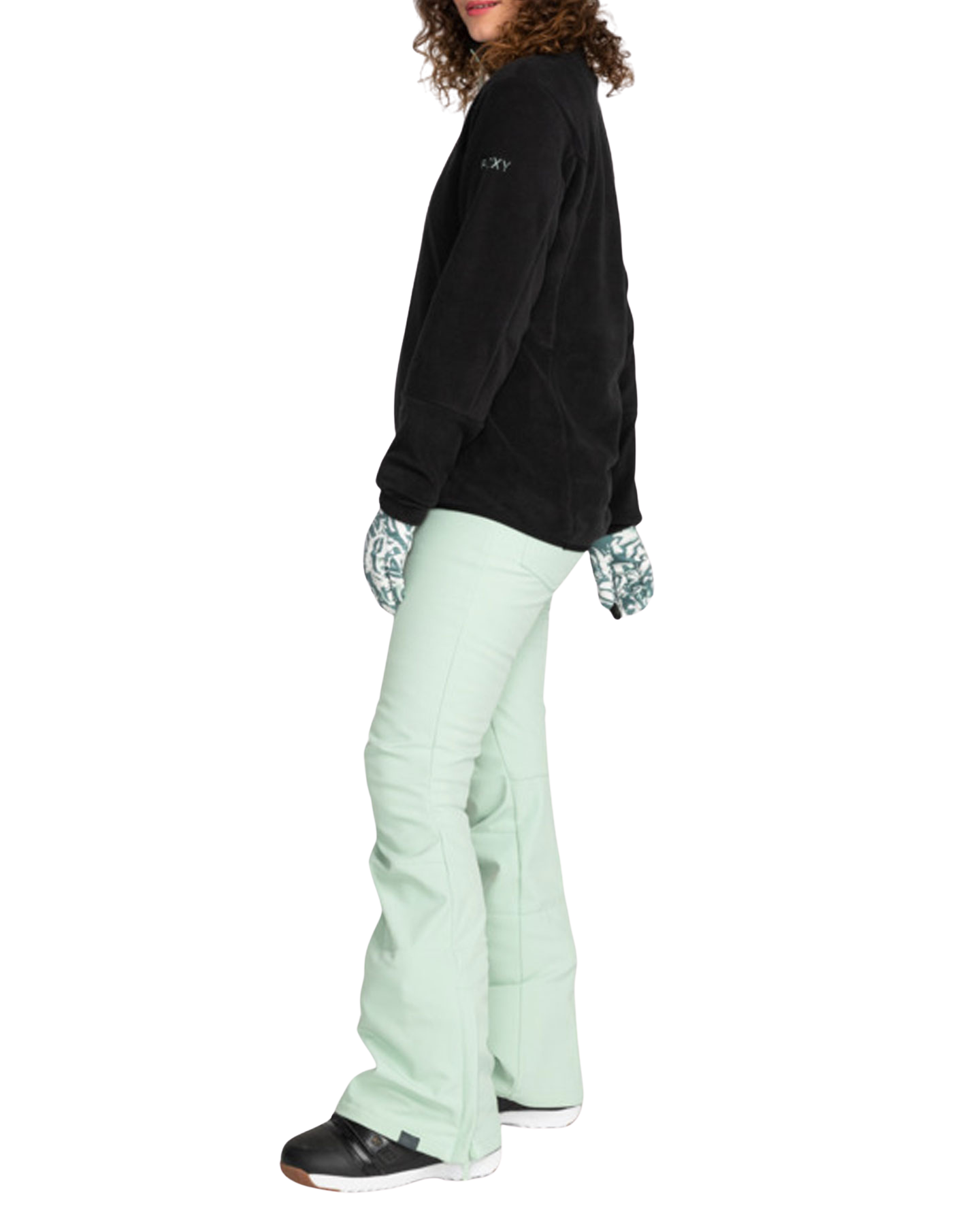 Roxy Women's Summit Technical Snow Bib Pants - Cameo Green Women's Snow Bibs - Trojan Wake Ski Snow