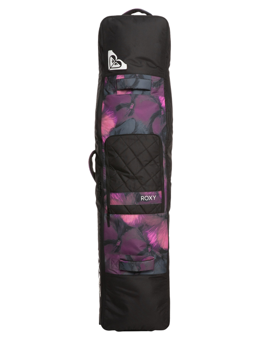 Roxy Women's Vermont 127L Wheelie Snowboard Travel Bag - True Black / Pansy Pansy Snowboard Bags - SnowSkiersWarehouse