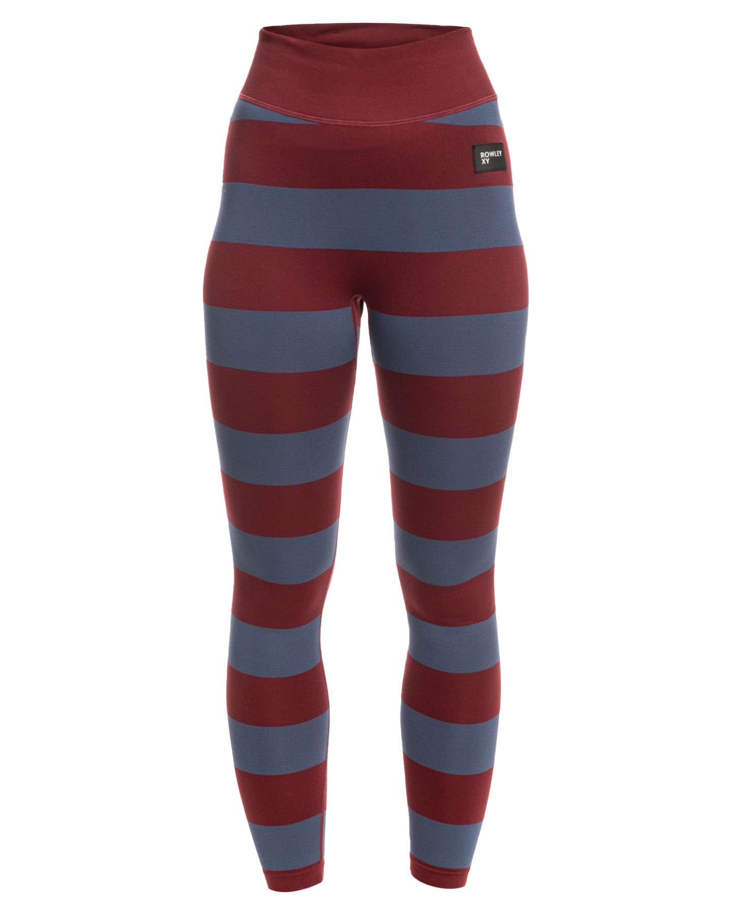 Roxy X Rowley Women's Seamless Technical Leggings - Insignia Blue / Bico Stripes Thermals - Trojan Wake Ski Snow