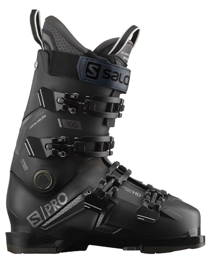 Salomon S/PRO 100 GW Ski Boots - Black / Belluga / Dark Silver Metallic - 2023 Snow Ski Boots - Trojan Wake Ski Snow