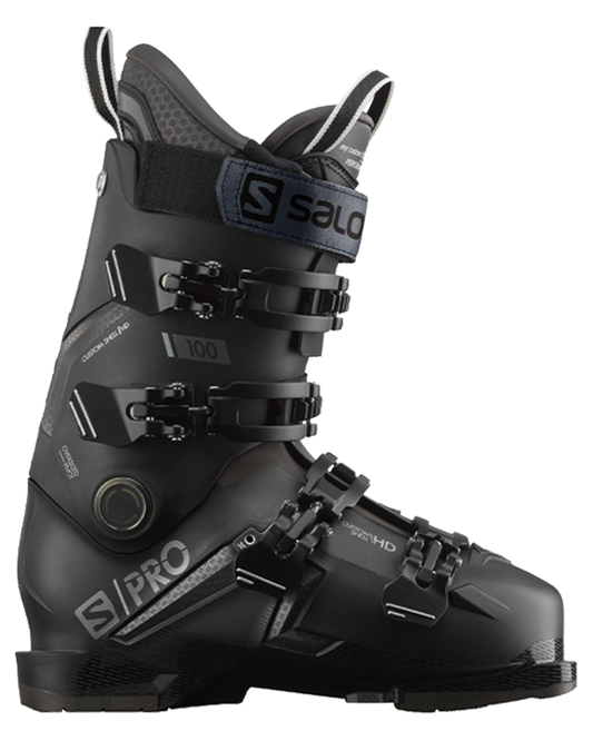 Salomon S/PRO 100 GW Ski Boots - Black / Belluga / Dark Silver Metallic - 2023 Men's Snow Ski Boots - Trojan Wake Ski Snow