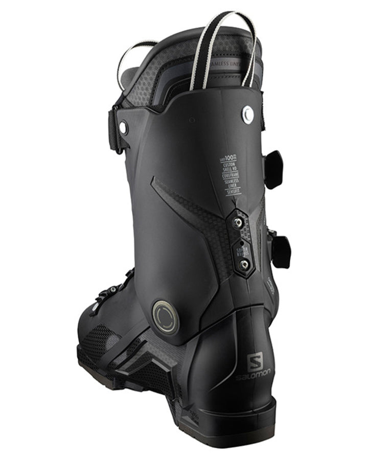 Salomon S/PRO 100 GW Ski Boots - Black / Belluga / Dark Silver Metallic - 2023 Snow Ski Boots - Trojan Wake Ski Snow