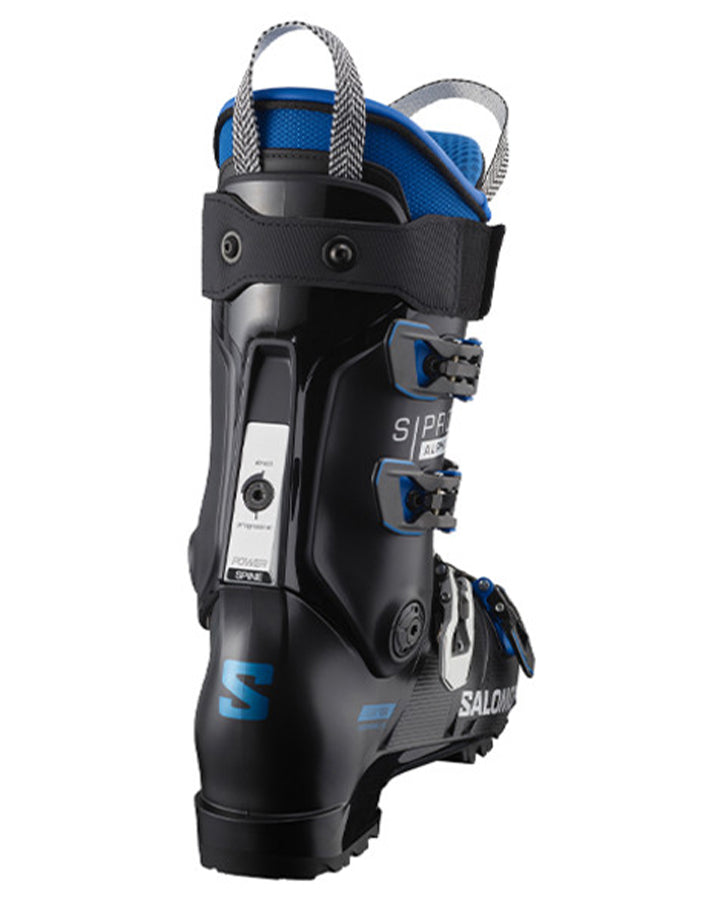 Salomon S/Pro Alpha 120 EL Ski Boots - Black / Race Blue - 2023 Snow Ski Boots - Trojan Wake Ski Snow