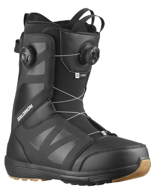 Salomon Launch Boa Sj Boa Snowboard Boots - Black/Black/White - 2024 Men's Snowboard Boots - SnowSkiersWarehouse