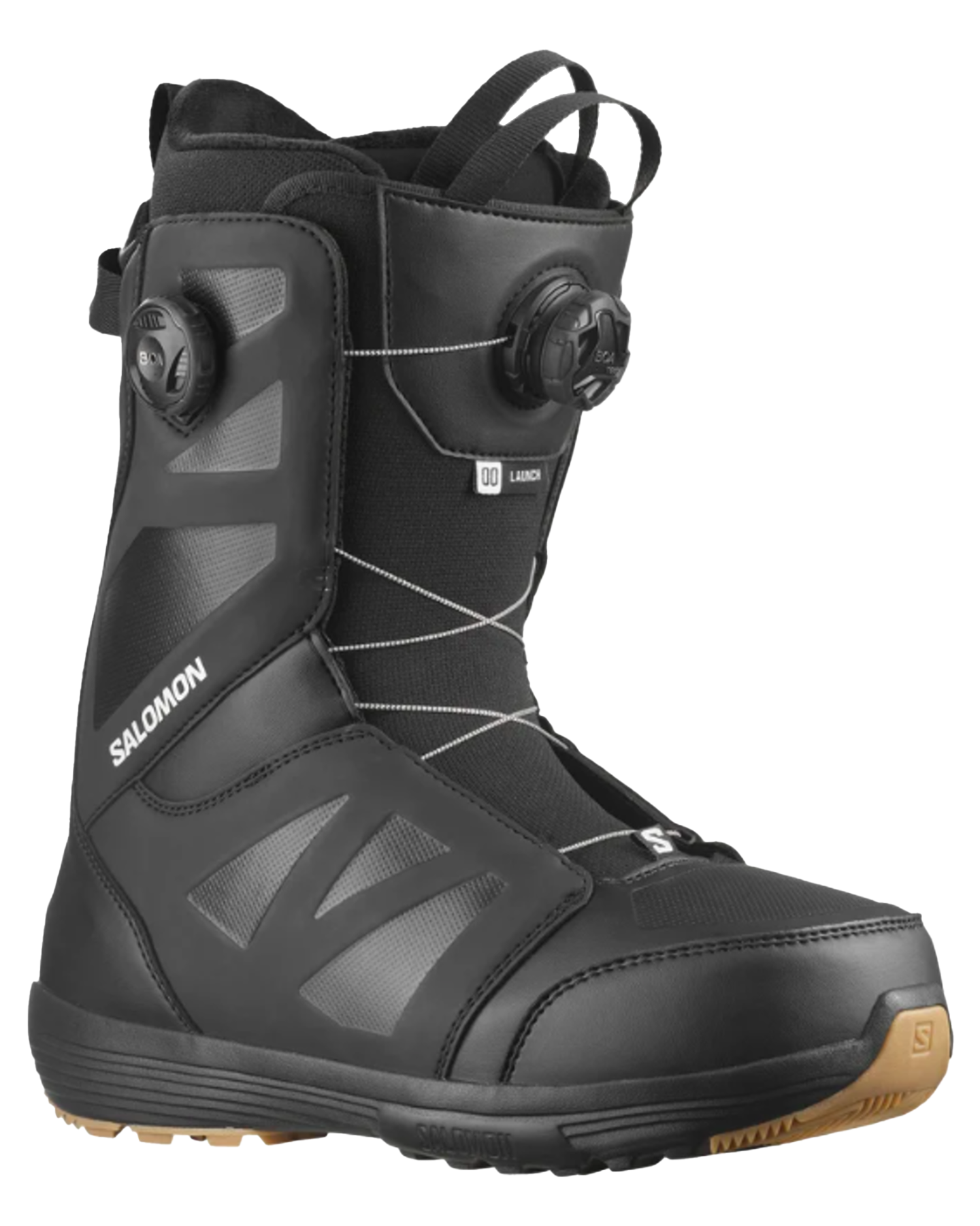 Salomon Launch Boa Sj Boa Snowboard Boots - Black/Black/White - 2024 Men's Snowboard Boots - SnowSkiersWarehouse