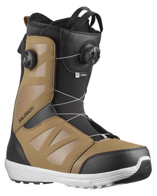 Salomon Launch Boa Sj Snowboard Boots - Sepia Tint/Black/White - 2024 Men's Snowboard Boots - Trojan Wake Ski Snow