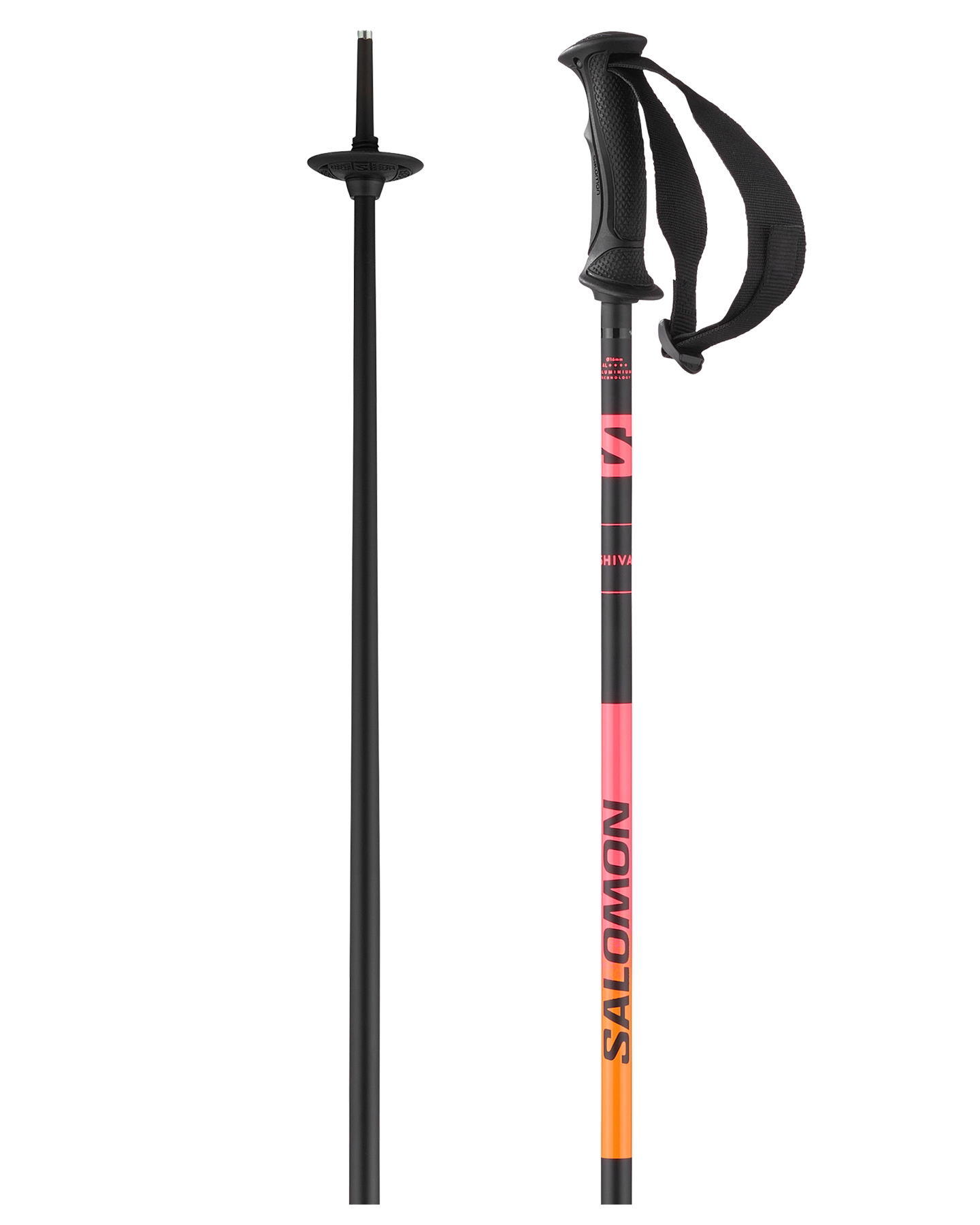 Salomon Shiva Ski Poles - Black Shocking Pink Ski Poles - Trojan Wake Ski Snow