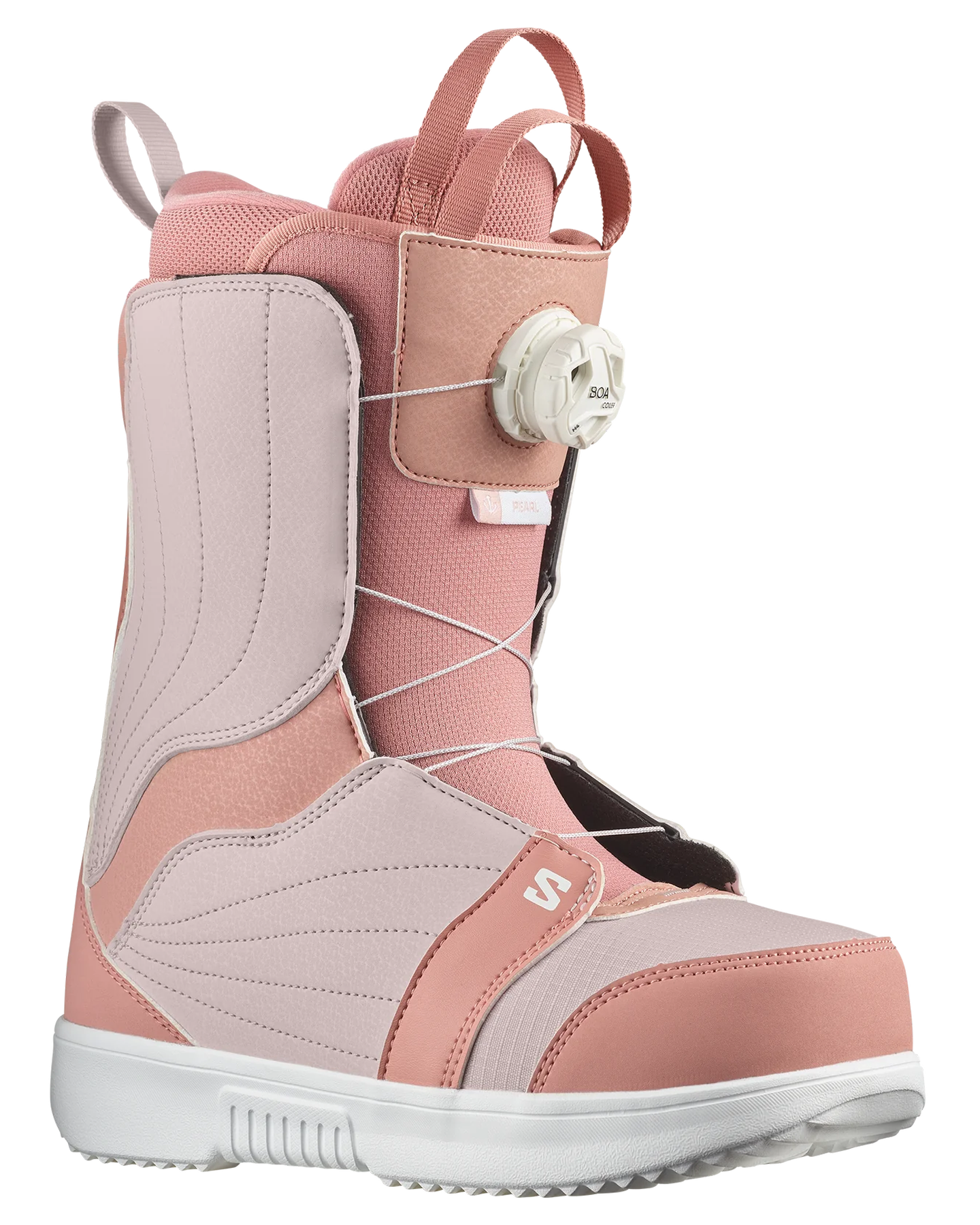 Salomon Women's Pearl Boa Snowboard Boots - Ash Rose/Lilac Ash/White - 2024 Snowboard Boots - Trojan Wake Ski Snow