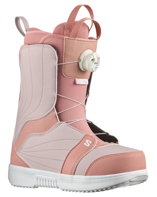 Salomon Women's Pearl Boa Snowboard Boots - Ash Rose/Lilac Ash/White - 2024 Snowboard Boots - Trojan Wake Ski Snow