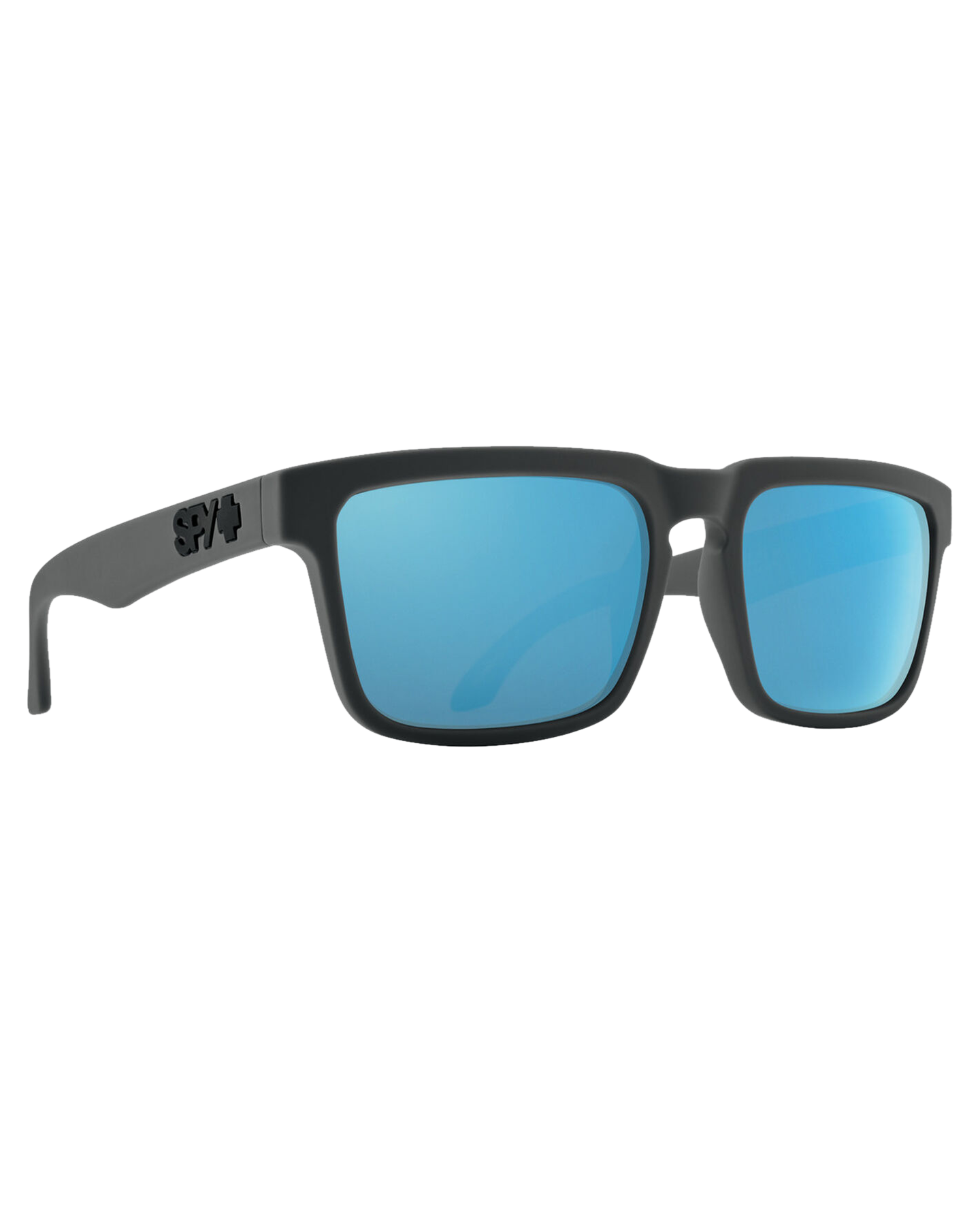 Spy Helm Soft Matte Dark Gray - Happy Gray Green Polar With Light Blue Spectra Mirror Sunglasses - SnowSkiersWarehouse