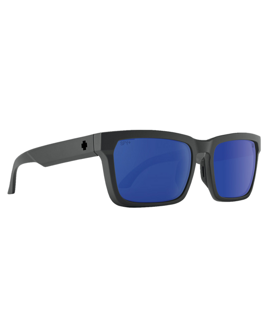 Spy Helm Tech Matte Dark Gray Happy Gray Green Polardark Blue Spectra Mirror Sunglasses - SnowSkiersWarehouse