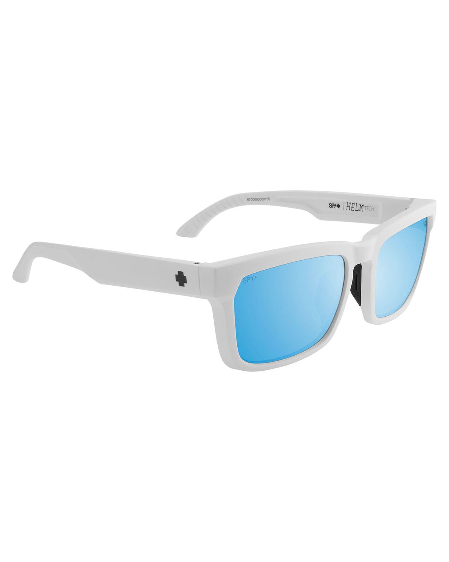 Spy Helm Tech Matte White - Happy Boost Bronze Polar Ice Blue Spectra Mirror Sunglasses - SnowSkiersWarehouse