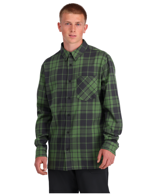 Spyder Elevation Tech Flannel - Pine Plaid - 2023 Hoodies & Sweatshirts - Trojan Wake Ski Snow