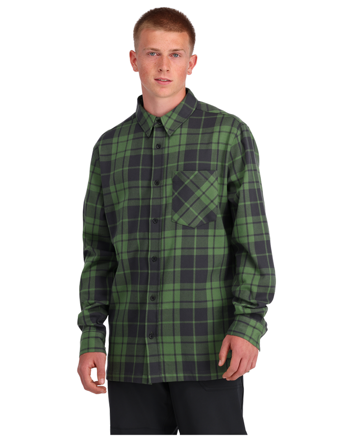 Spyder Elevation Tech Flannel - Pine Plaid - 2023 Hoodies & Sweatshirts - Trojan Wake Ski Snow