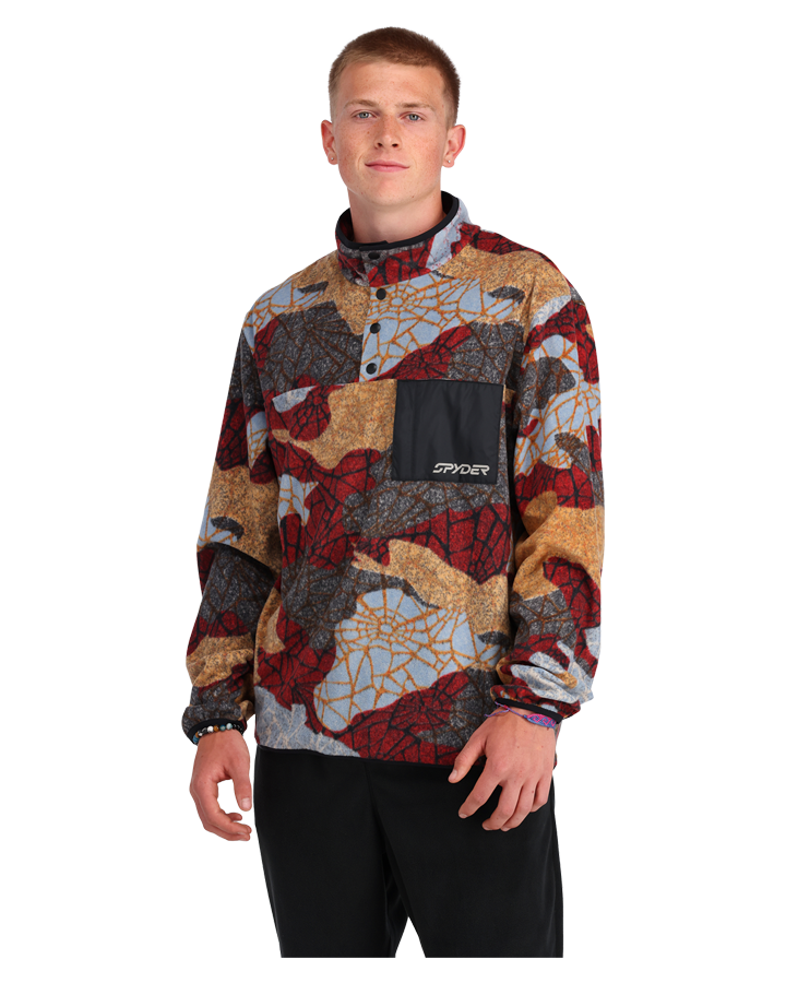 Spyder Unisex Snap Lounge Pullover - Red Multi - 2023 Hoodies & Sweatshirts - Trojan Wake Ski Snow