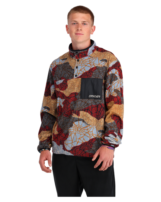 Spyder Unisex Snap Lounge Pullover - Red Multi - 2023 Hoodies & Sweatshirts - Trojan Wake Ski Snow