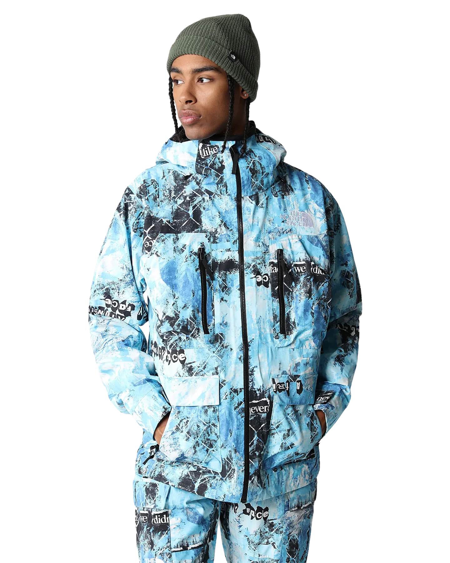 The North Face Men's Print Dragline Snow Jacket - Norse Blue/Cole Navin/Never A Face Men's Snow Jackets - Trojan Wake Ski Snow
