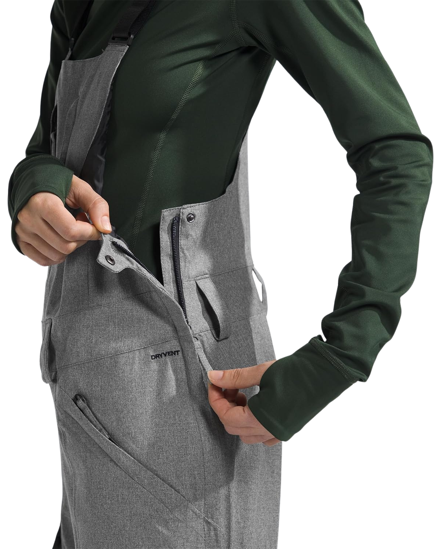 The North Face Women's Freedom Bib - TNF Grey Heather Women's Snow Bibs - Trojan Wake Ski Snow