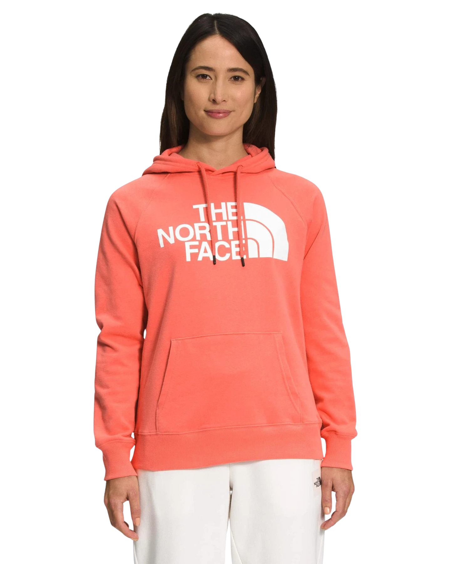 The North Face Women's Half Dome Pullover Hoodie - Coral Sunrise/Tnf White Women's Hoodies - Trojan Wake Ski Snow