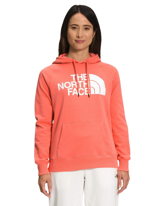 The North Face Women's Half Dome Pullover Hoodie - Coral Sunrise/Tnf White Women's Hoodies - Trojan Wake Ski Snow