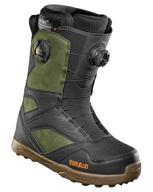 Thirtytwo Stw Double Boa  - Black/Camo - 2024 Men's Snowboard Boots - Trojan Wake Ski Snow