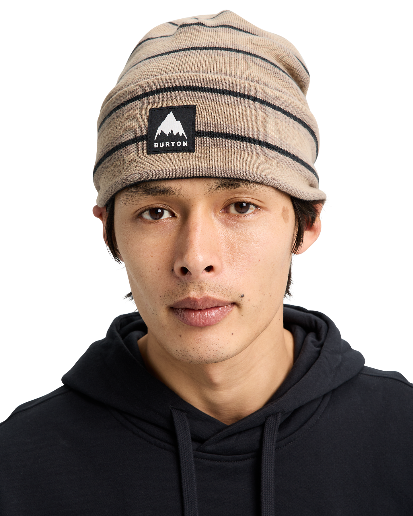 Burton Recycled Kactusbunch Tall Beanie - Summit Taupe Stripes Unisex Beanies - Trojan Wake Ski Snow