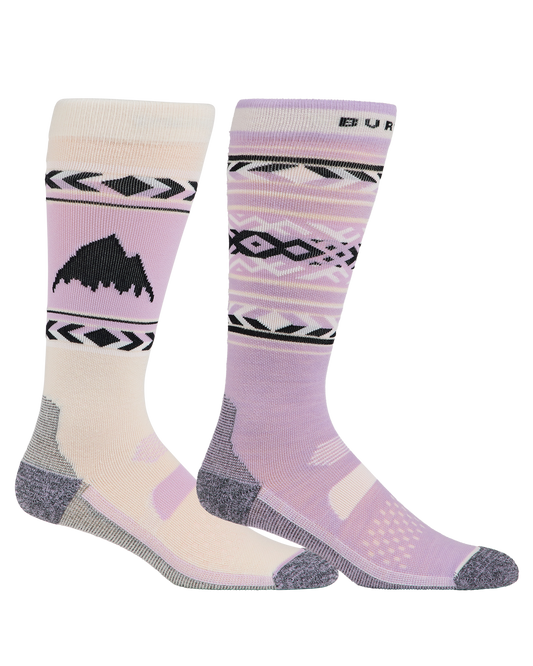 Burton Women's Performance Lightweight Socks 2 Pack - Washed Lavendar Women's Socks - Trojan Wake Ski Snow