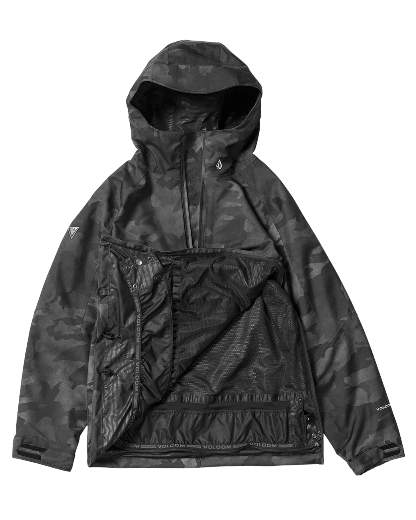 Volcom Brighton Pullover - Black Camo (Size S) Unisex Snow Jackets - Trojan Wake Ski Snow