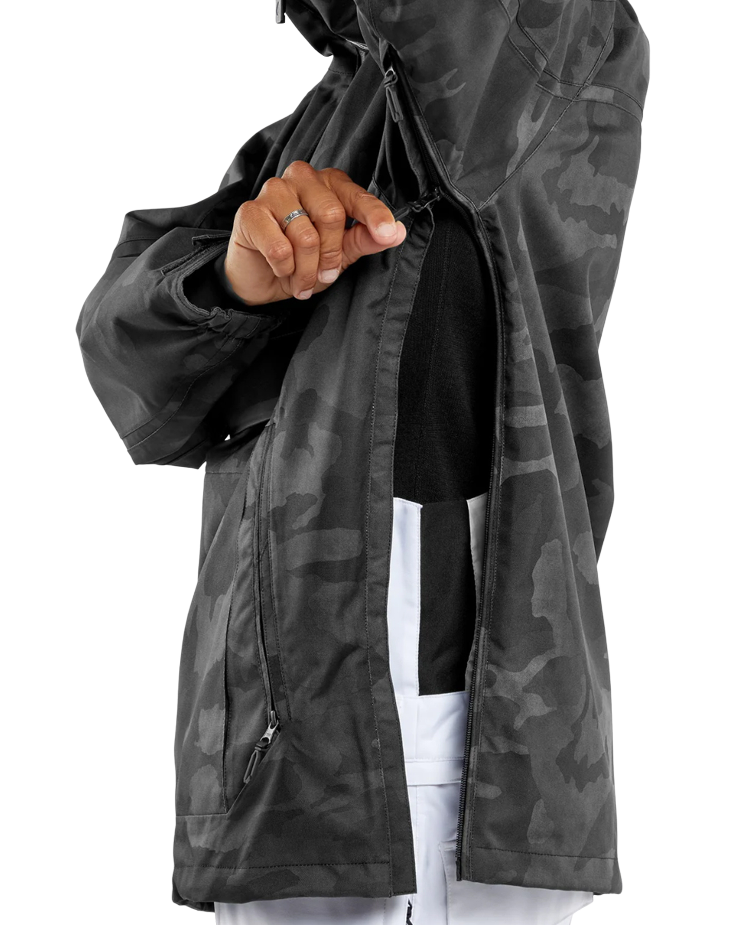 Volcom Brighton Pullover - Black Camo (Size S) Unisex Snow Jackets - Trojan Wake Ski Snow