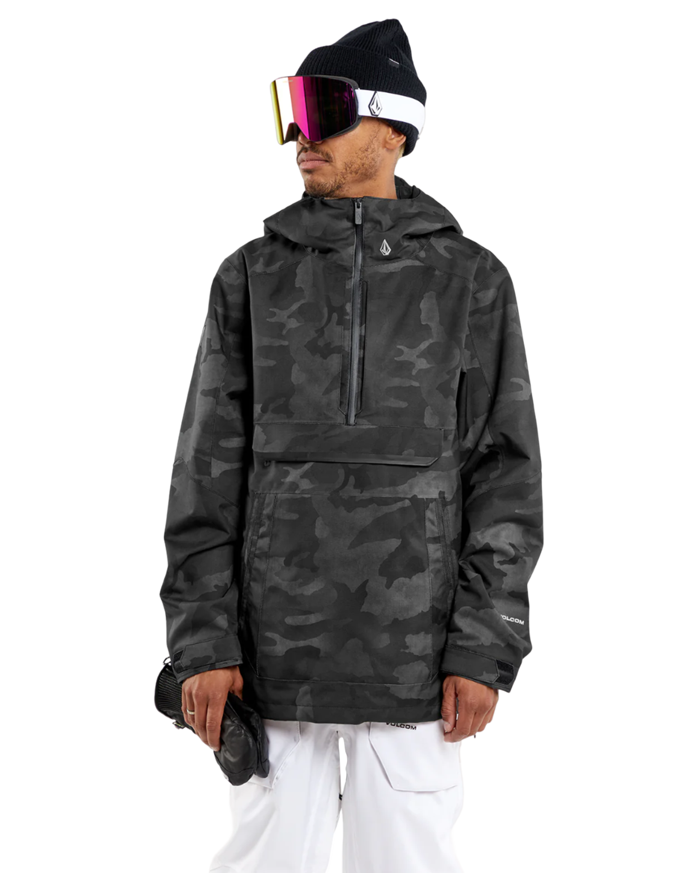 Volcom Brighton Pullover - Black Camo (Size S) Unisex Snow Jackets - Trojan Wake Ski Snow