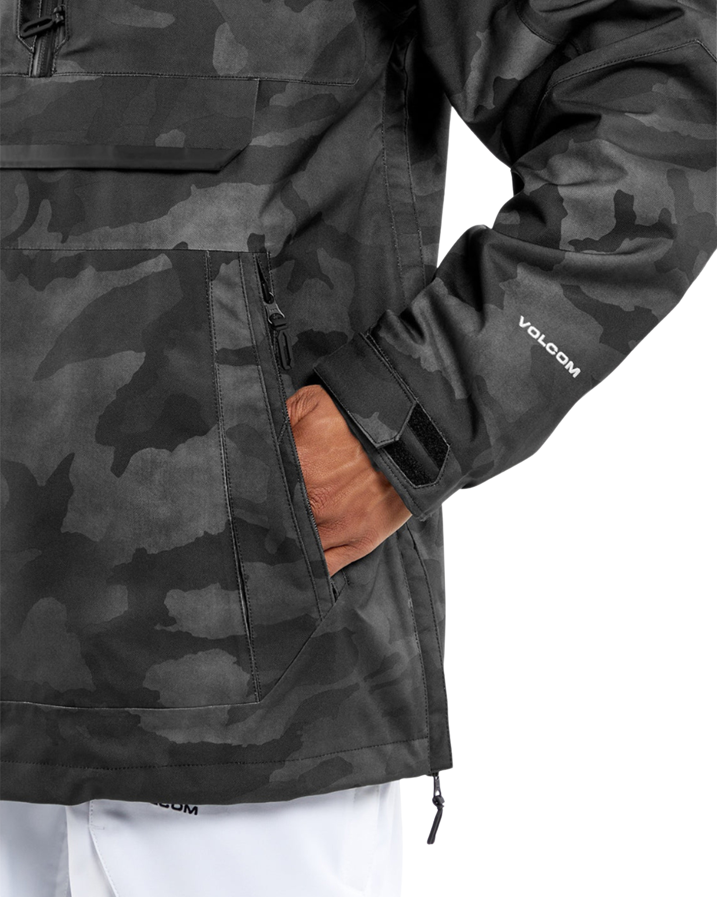 Volcom Brighton Pullover - Black Camo (Size S) Unisex Snow Jackets - Trojan Wake Ski Snow