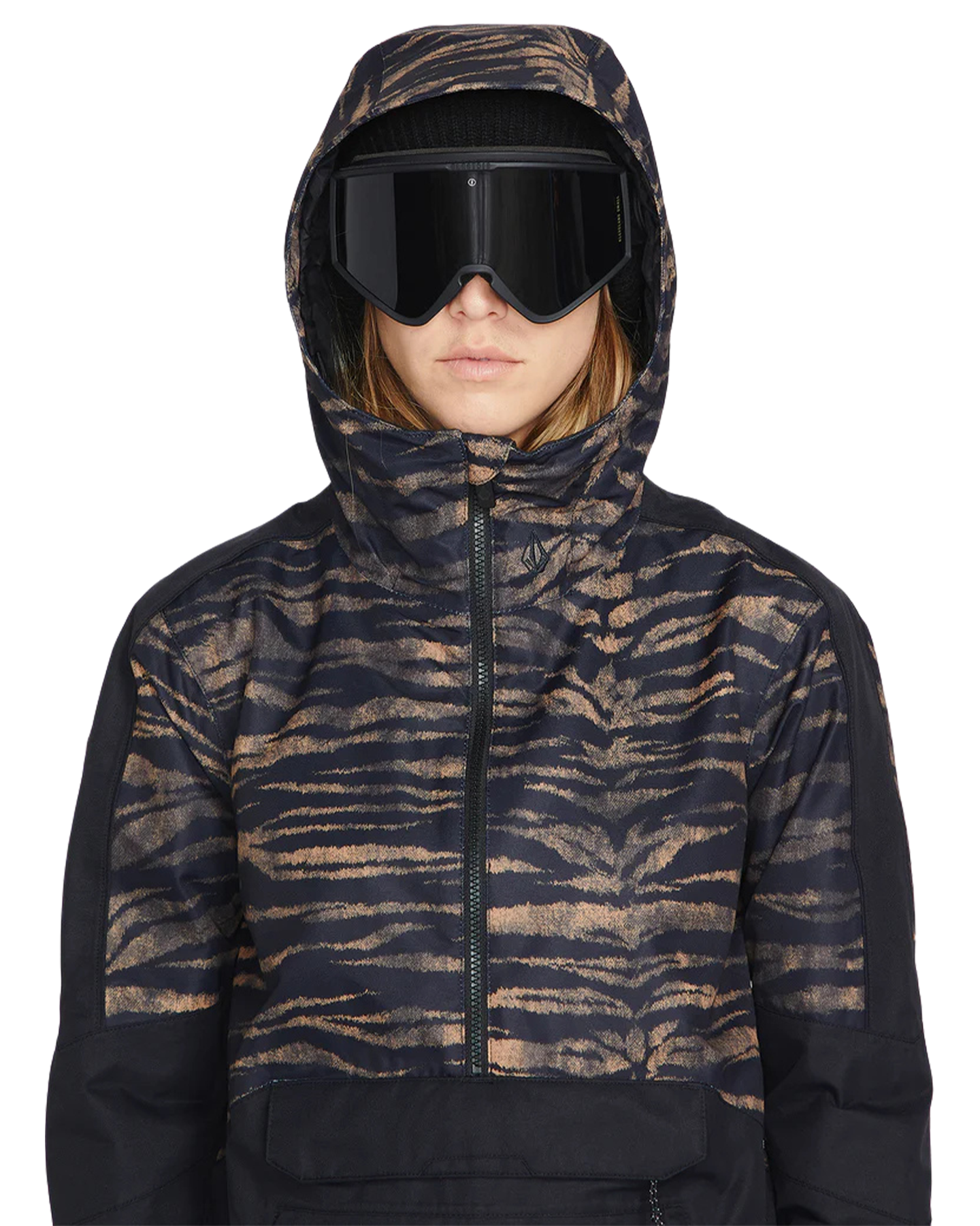 Volcom Mirror Women's Pullover - Tiger Print - 2023 Women's Snow Jackets - Trojan Wake Ski Snow